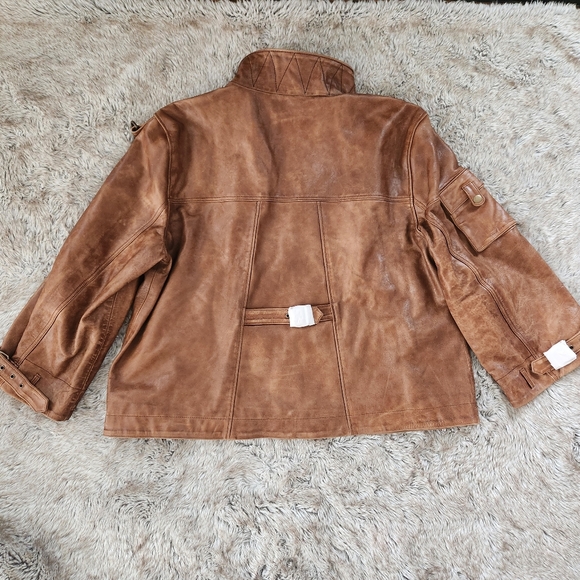 Free People We‎ The Free Skyline Leather Jacket In Caramel Brown - Picture 7 of 12